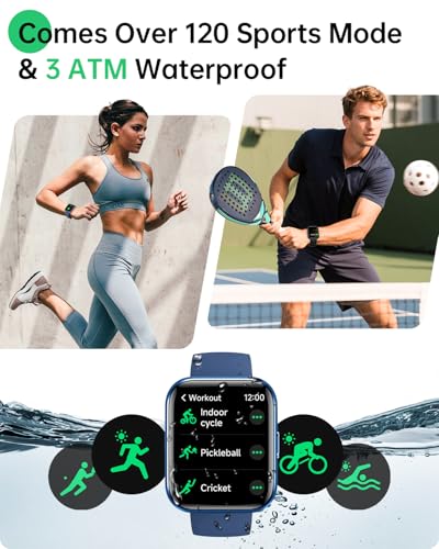 WMK Smart Watch with Alexa, Answer/Make Call,1.83" Display,10 Day Battery, Heart Rate/SpO2/Sleep Monitor, 3ATM Waterproof,...