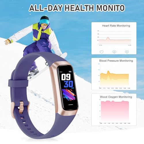 Fitness Tracker with 24/7Heart Rate, Blood Pressure, Sleep Tracking, Calorie, Activity Tracker with 1.1" AMOLED Color Scre...