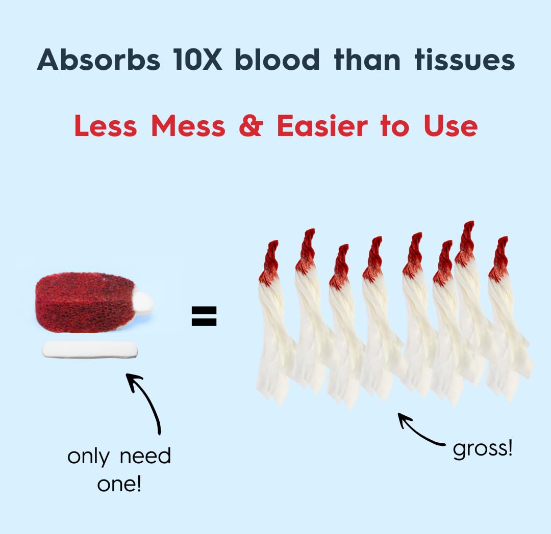Nampons Kids Nosebleed Stoppers - 12 Easy to Use Nose Bleed Stopper Plugs Kit for Kids. Trusted by Pediatricians. Hypoallergenic Clotting Agent Stops Nosebleeds Fast On Contact. Safe and Pain-Free