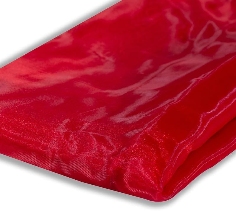 Fynite Red Organza Fabric by The Yard | 5 Yard Long | 44" Wide | Bridal Soft Sheer Organza Tulle for DIY Wedding Dress Fashion Craft Decorations
