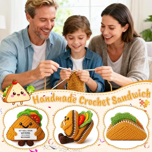 Get Well Soon Gifts for Mom Women, Funny Sandwich Crochet Gift, Handmade Recovery Encouragement Present for Mother Stepmom...