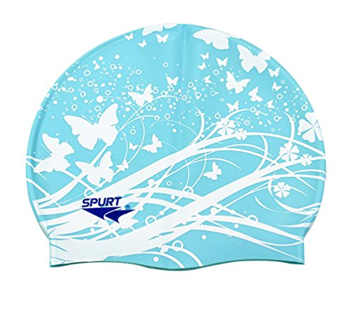 Moolecole Soft Waterproof Silicone Swim Cap Girls Summer Pool Sea Swimming Cap Bathing Haircare Hat for Long Hair