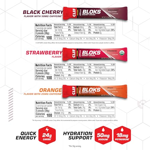 CLIF BLOKS - Energy Chews - Variety Pack - Non-GMO - Plant Based - Fast Fuel for Cycling and Running - Quick Carbohydrates...