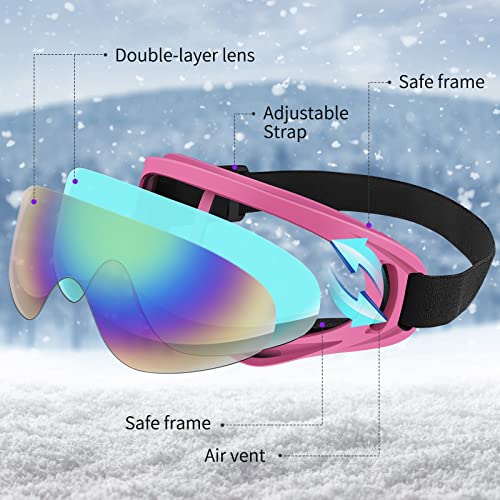 Vatefery 4-Pack Ski Goggles Snow Goggles for Men Women Kids Youth Adults Boys Girls,Snowboard Motorcycle goggles ATV Glasses