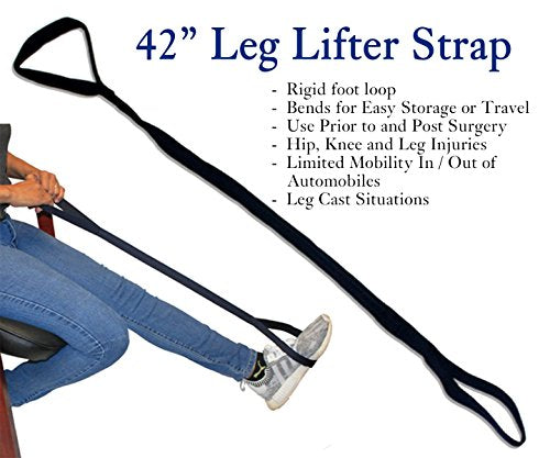 RMS Premium 7-Piece Hip & Knee Kit with Leg Lifter, 19” & 32” Reachers, Sock Aid, Dressing Stick, Bath Sponge & Shoe Horn...