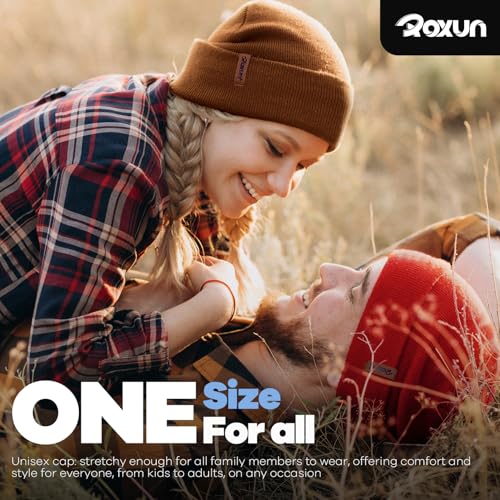 ROXUN Beanie for Men/Women Winter Hat Knit Cuffed Soft Warm Unisex Skull Stocking Cap