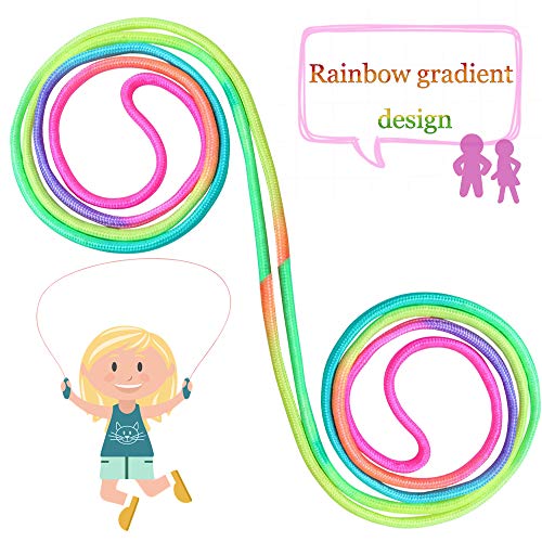 10 pcs Rainbow Jump Rope Set Durable Nylon Skipping Ropes,Safty Vibrant Jumping Ropes for Girls or Boys Physical Education...