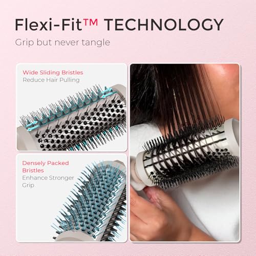 TYMO Thermal Brush Curling Brush - STYLUX 1.5 Inch Blowout Volumizer with Flexi-Fit for Hair Straightening, Heated Round S...
