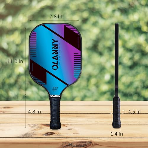 OLANNY Graphite Pickleball Paddles Set- Premium Rackets Fiber Face & Polymer Honeycomb Core Pickleball Set Includes Pickle...