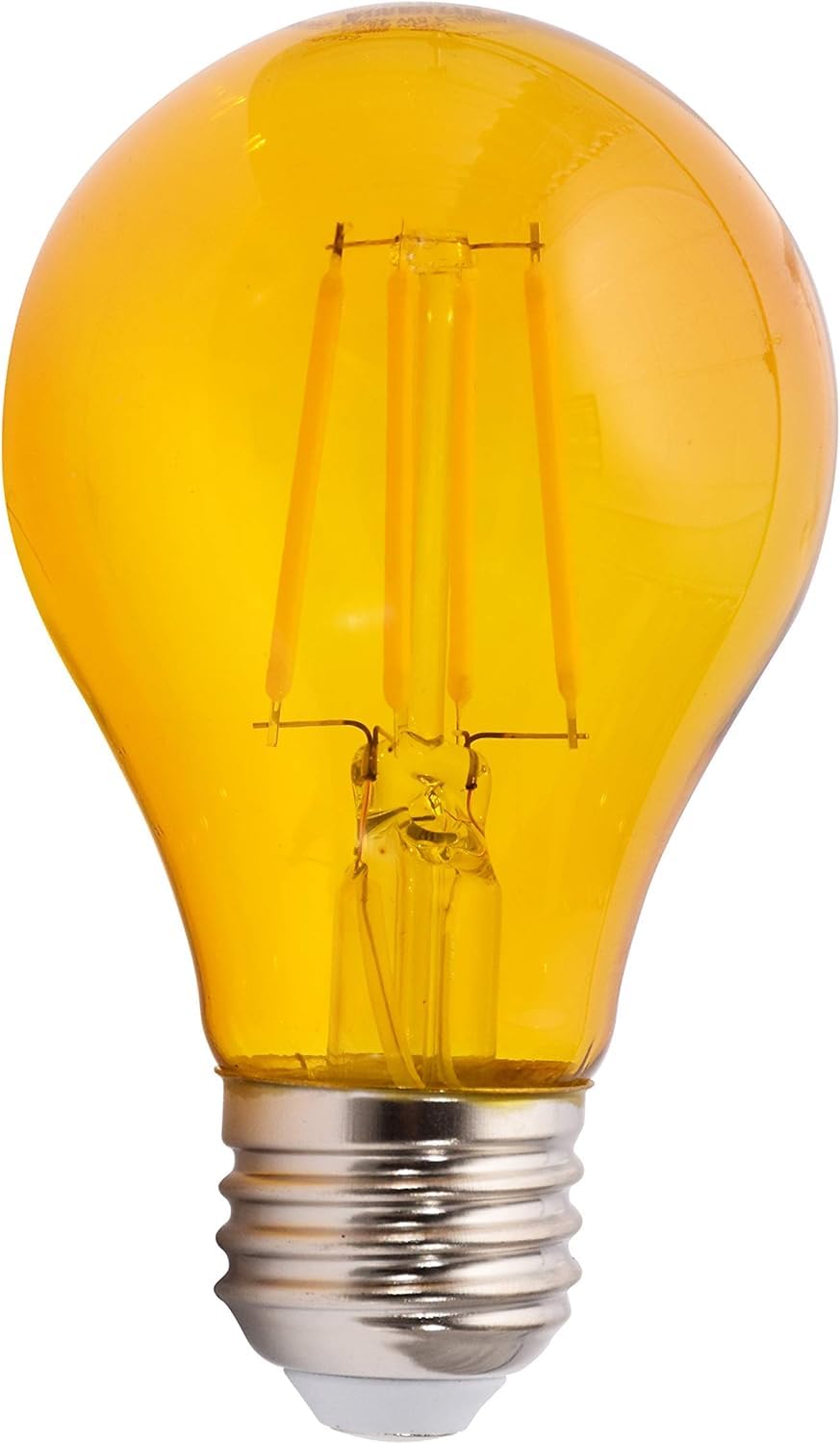 Ledvance Sylvania A19 Dimmable Yellow Glass Filament Light Bulb, 4.5W, E26 Base, 1 Pack