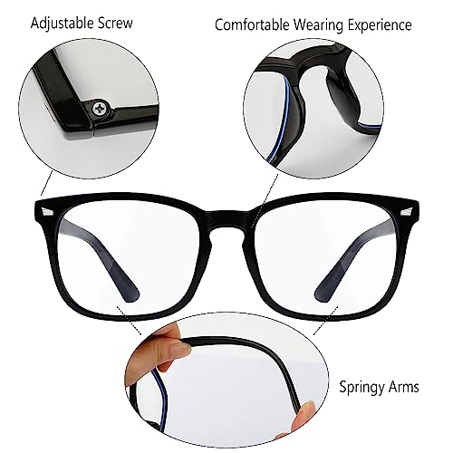 Yekepal Blue Light Blocking Glasses, 2 Pack Blue Light Glasses Men, Blue Light Glasses Women Eyeglasses Bluelight Eyestrain