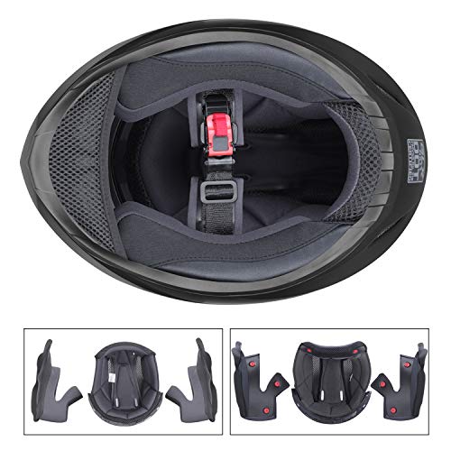 GLX GX11 Compact Motorcycle Helmet - Matte Black, Large - Full Face w/ Tinted Visor, DOT Approved