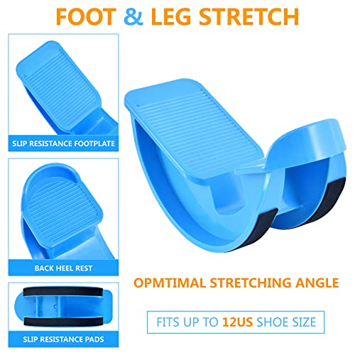 Foot & Calf Stretching Kit-Foot Rocker, Stretching Strap & Spiky Massage Ball-Effective Pain Relief for Plantar Fasciitis,...