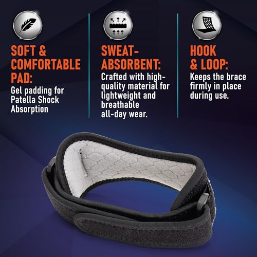 PhysFlex 2 Pack Patella Knee Brace - Knee Support and Pain Relief, Running, Hiking, Basketball, Jumpers Knee, Tendonitis, ...