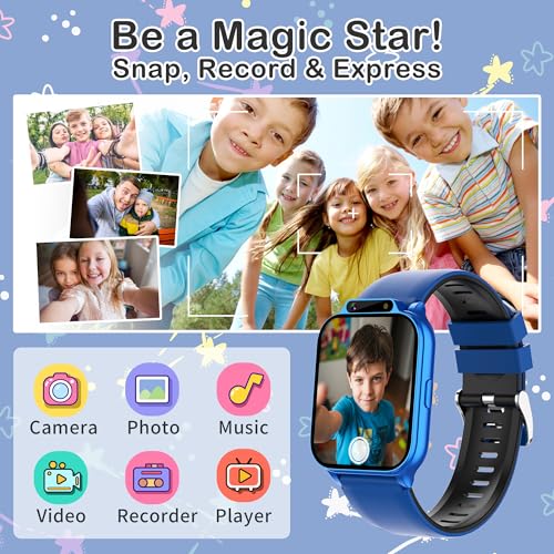 Kids Smart Watch with Fitness Tracker, Waterproof, Heart Rate/Sleep Monitor, Sport Mode, Camera, Video, Recorder, Music, D...