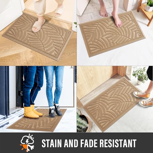 HIYARD Front Door Mat, Absorbent Resist Dirt Welcome Door Mat Indoor Outdoor, Waterproof Doormat, Sturdy Non Slip Backing,...