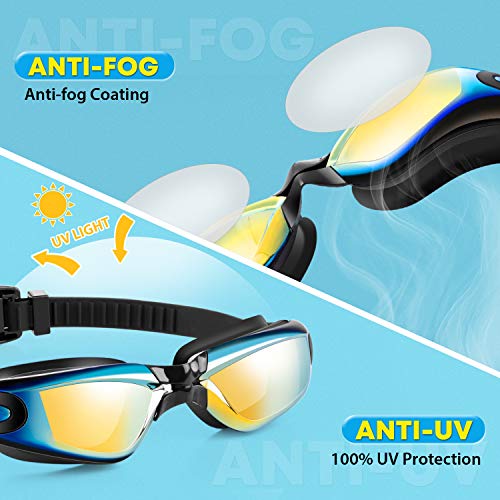 portzon Swimming Goggles Anti Fog Swimming Goggles Clear No Leaking,One Size
