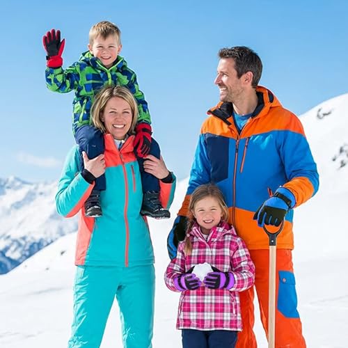 XiuGlimpse Ski Gloves, Valentines Day Gifts Waterproof & Breathable Snowboard Mittens for Boys & Girls, Winter Warm Gloves