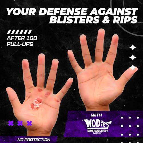 JerkFit WODies Gymnastics & Weightlifting Grips with Wrist Wraps – 3 Hole Versatile Gym Gloves for Pull Ups, Gym Training...