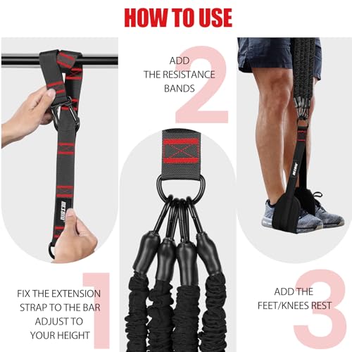 Pull Up Assistance Bands 260lbs, Heavy Pull Up Bands Resistance Bands for Pull Ups Working Out with Feet Rest, Pull Up Bar...