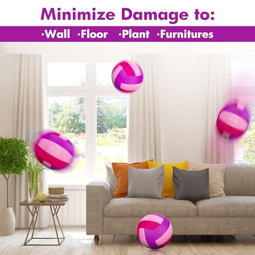 AceVernine Soft Indoor Volleyballs for Practicing Inside House and Yard, Safe and Silent Volleyball for Girls Boys Kids Yo...