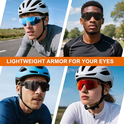 suoso Cycling Polarized Sunglasses for Men: UV400 Protection Glasses Running Baseball Softball Sports Goggles for Youth Women