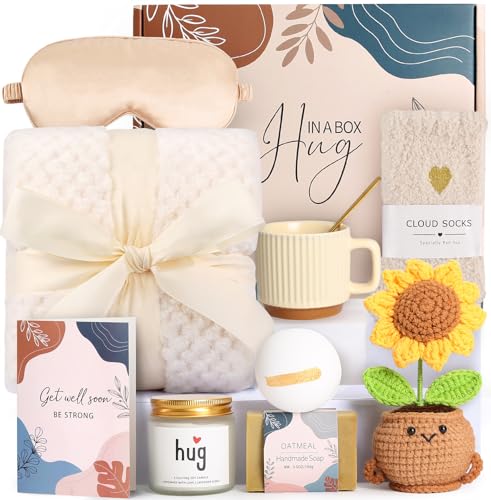 Get Well Soon Gift Baskets for Women, Surgery Recovery Care Package, Sympathy Gifts for Loss of Loved One, Thoughtful Care...