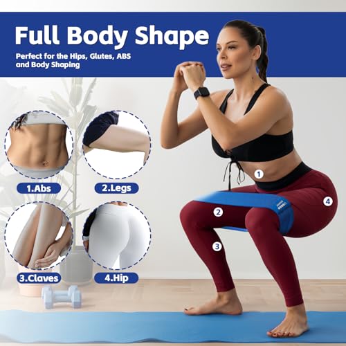 Resistance Bands for Working Out - Exercise Bands Set with Workout Guide - Fabric Elastic Bands for Physical Therapy - Fit...