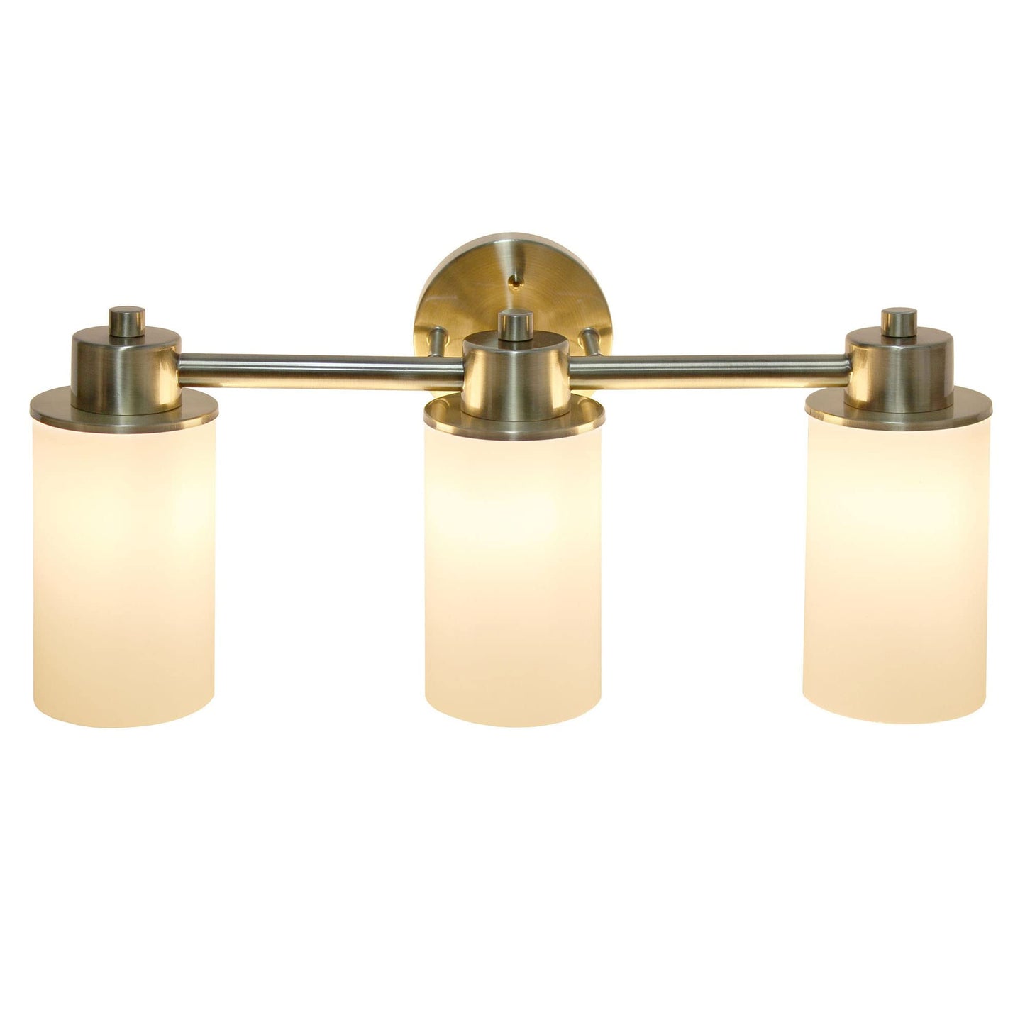 Simple Designs VT1024-ABS Modern Wall Mounted Vanity Fixture, 3 Light, Metal & Glass Shade, Antique Brass, 20.75in for Bathroom, Entryway, Hallway