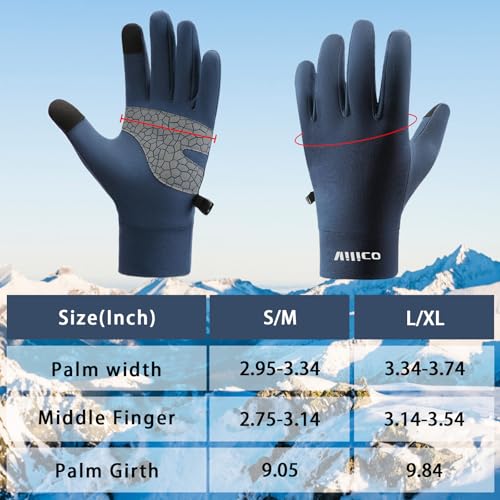 Running Gloves for Men and Women Winter Touch Screen Gloves Lightweight Thermal Liner Gloves with Anti Slip Silicone Palm ...