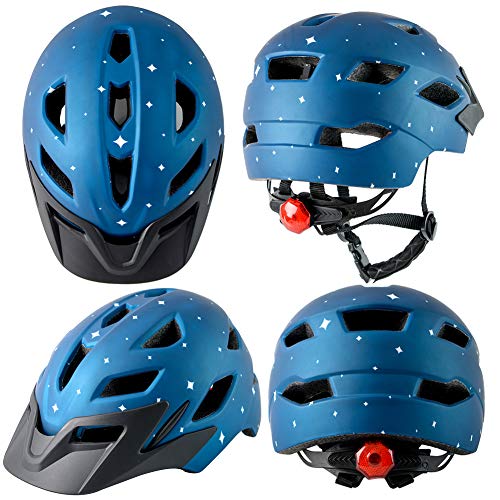 Kids Bike Helmet,Bavilk Kids Boys Girls Bike Helmets with LED Light Detachable Visor Children Youth Teen Multi-Sport for S...