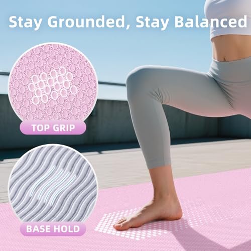 Extra Large Yoga Mat – 72"x48" or 78"x57", 1/4"–1/2" Thick Mat for Women & Men, TPE Non-Slip Pilates Mat for Home Gym, Yog...