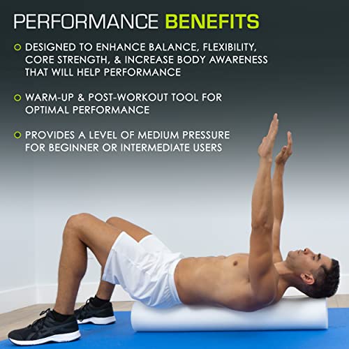 ProsourceFit Flex Foam Rollers & Half-Round Foam Rollers 12” & 36” for Muscle Massage, Physical Therapy, Core & Balance Ex...