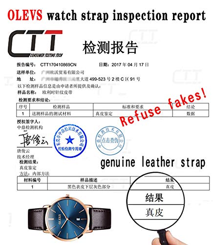 OLEVS Mens Watches Minimalist Ultra Thin Fashion Casual Analog Quartz Date Watch Waterproof Slim Simple Big Face Dress Wri...