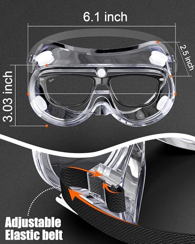 EinKau Anti-Fog Indirectly Vented Lab Safety Goggles Over Glasses