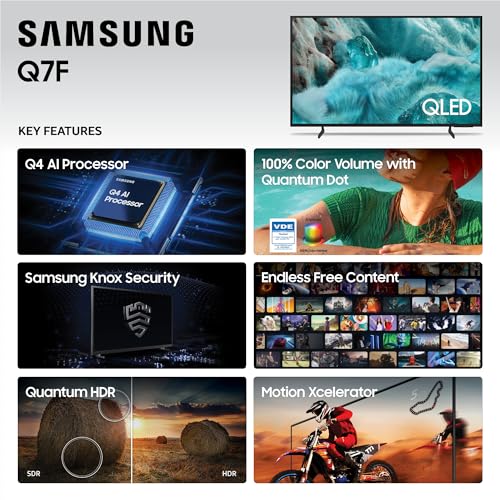 Samsung 55-Inch Class QLED Q7F Series Samsung Vision AI Smart TV (2025 Model, 55Q7F) Quantum HDR, Object Tracking Sound Li...