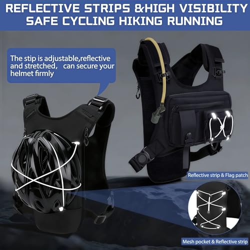 Sling Vest Chest Bag with 2L Water Bladder Gear Holster Running Vest Hydration Backpack Lightweight Adjustable Daypack Ref...