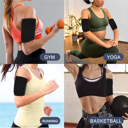 KFHENSOMR Arm Trimmers 2Pcs Women Arm Bands Workout Compression Sleeve Arms Fat Reducer Bands Sauna Sweat Arms Shaper Band...