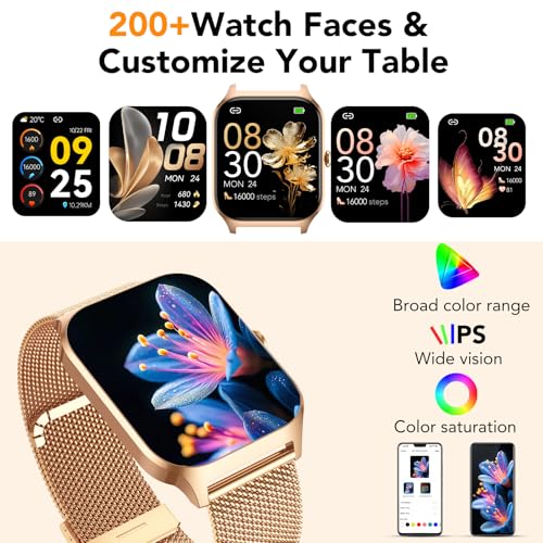 CASCHO Smart Watches for Women (Android/iOS), 1.85" HD Smart Watch with Calls/Messages/AI Voice Control, Sleep/Heart Rate,...