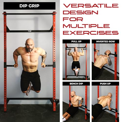 Yes4All Power Rack J-Hooks & Attachments – Heavy Duty Barbell Holders Compatible with 2x2 & 3x3 Power Racks for Home Gym
