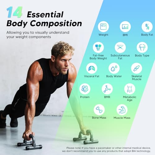 Arboleaf Smart Scale with BMI, Body Fat, Muscle Mass, 14 Composition Metrics, Large LED Display, Digital Bathroom Scale fo...