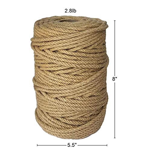 ILIKEEC 328 Feet Jute Rope, 6mm 4-Ply Thick Jute Twine String for Floristry, DIY Arts Crafts, Gardening Bundling and Cat S...
