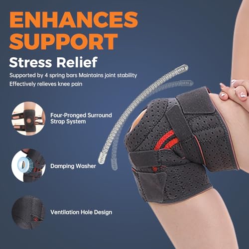 BIHEVN Knee Brace for Men & Women - Adjustable Support for Arthritis, ACL Meniscus Tear & Knee Pain Relief or Injury Recov...