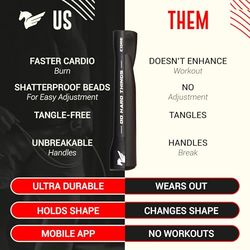 Elite Jumps - Do Hard Things 1” Beaded Jump Ropes | Crossover Jump Rope for Your Exercise Equipment | Segmented Jump Rope