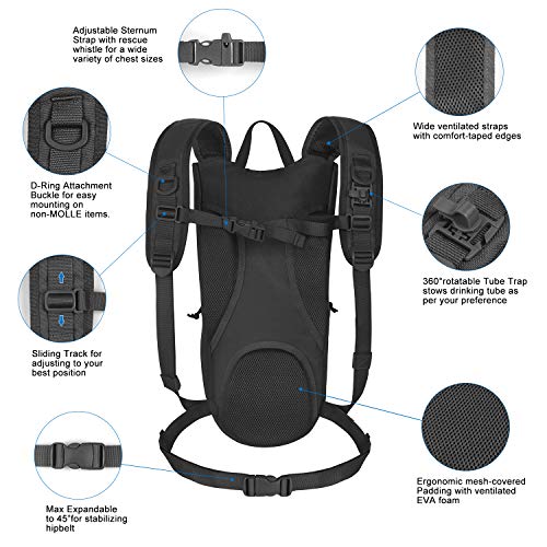 Unigear Tactical Hydration Packs Backpack 1050D with 3L Water Bladder, Thermal Insulation Pack Keeps Liquid Cool up to 4 H...