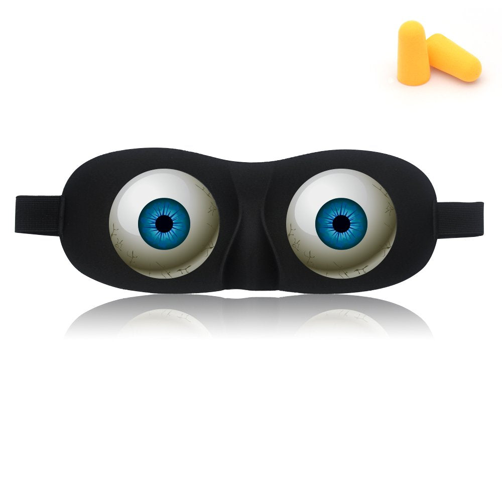 Tphon Eye Sleep Mask Funny Blindfold for Women Men Kid, Upgraded 3D Contoured 100% Blackout Sleeping Mask with Adjustable Strap, Soft Night Blindfold Eye Shades for Travel Naps Shift Works Games