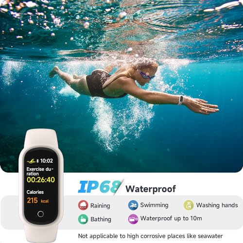 TOOBUR Fitness Tracker Watch with Heart Rate/Sleep Tracker/IP68 Waterproof, Activity Tracker with Pedometer Step Counter, ...