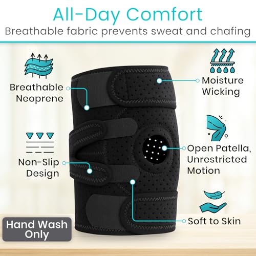 Vive Knee Brace for Meniscus Tear - ACL & Patella Support Knee Brace for Men, Women - Adjustable Compression for Arthritis...