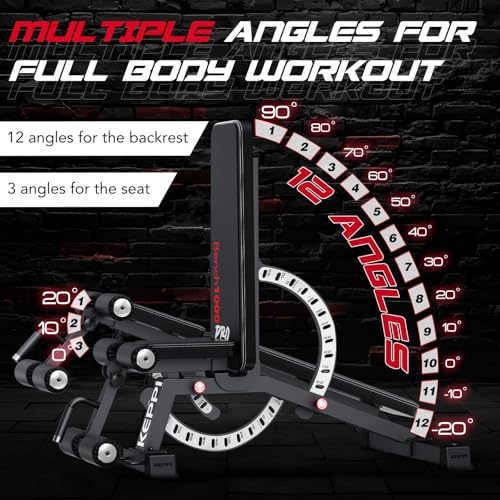 Keppi 1200LB Weight Bench, Heavy Duty Bench1000 PRO Adjustable Workout Bench Press Set for Home Gym Strength Training, Rem...