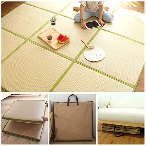 Eanpet Japanese Tatami Mat Foldable Floor Mats Non-Slip Futon Mattress Sleeping Mat Summer Yoga Mat Indoor Outdoor Runner ...